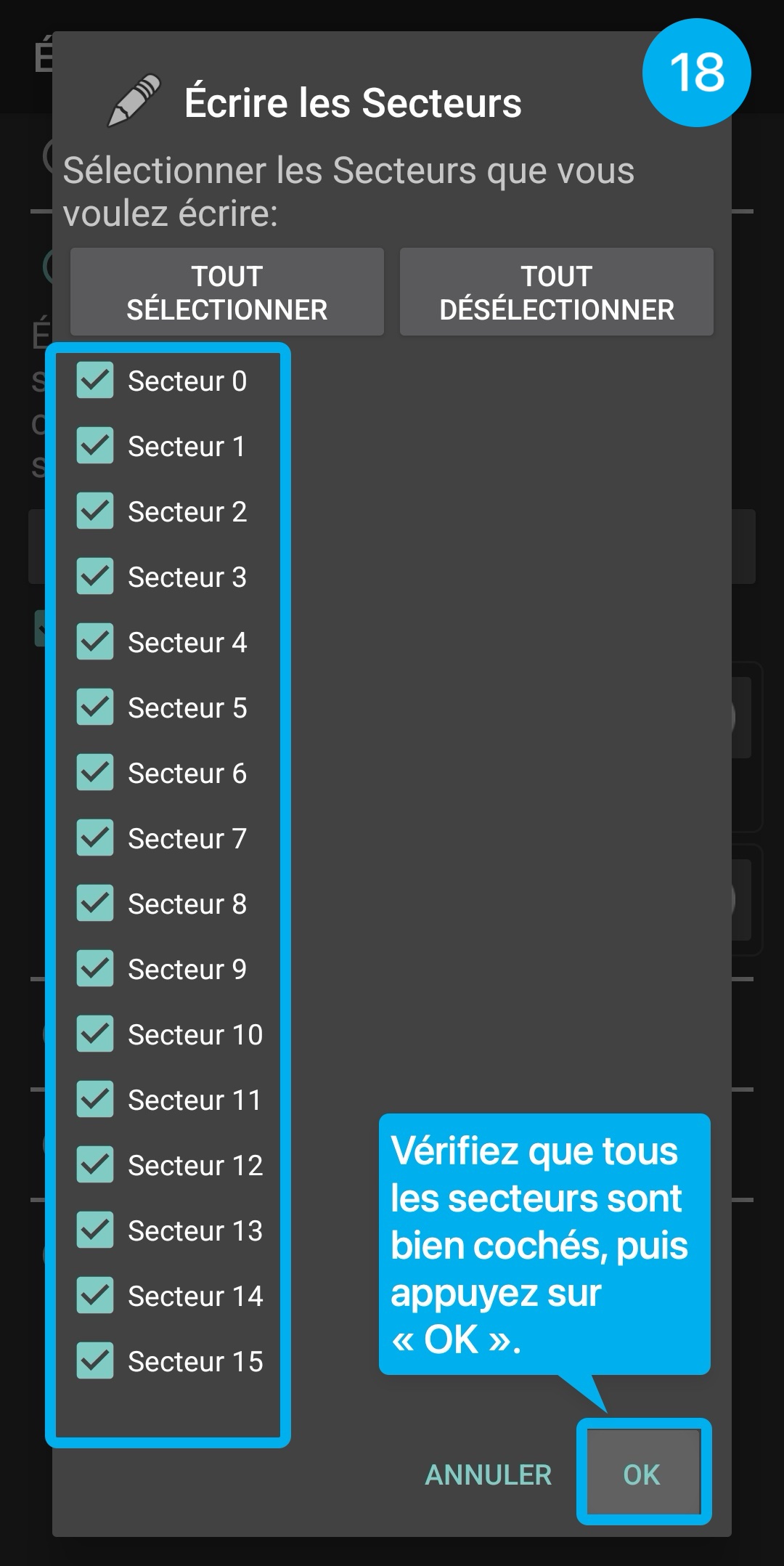 Tutoriel en image : montre comment copier son badge d'immeuble dans l'application MCT.